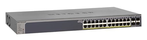 [GS728TP-300EUS] Netgear GS728TP-300EUS 24-Port Gigabit Ethernet PoE+, and 4 SFP Ports (190W) Smart Switch w/ optional Remote/Cloud Management  